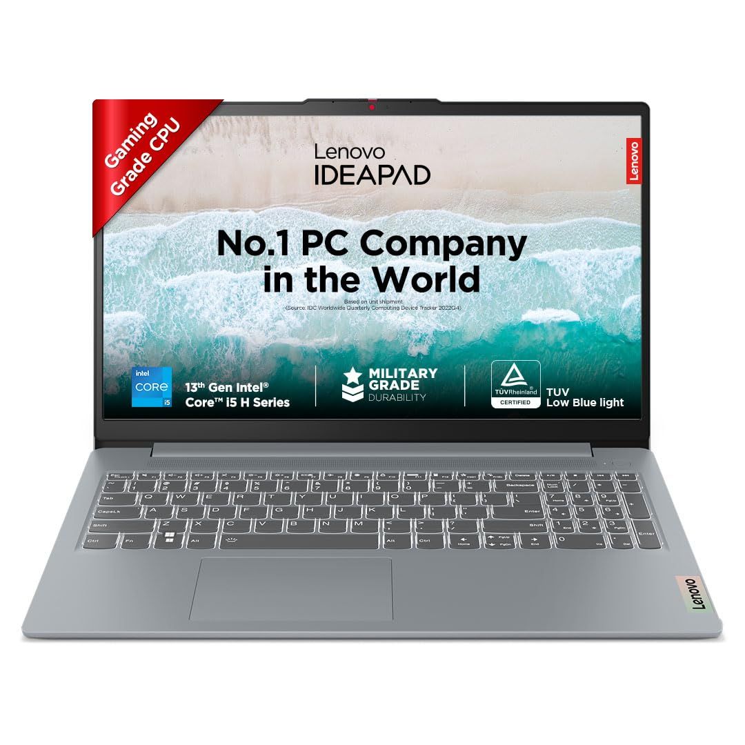 Lenovo IdeaPad Slim 3, Intel Core i5-13420H, 13th Gen, 16GB RAM, 512GB SSD, FHD IPS 300 Nits, 15.6"/39.6cm, Windows 11, MS Office 2021, Grey, 1.62Kg, 83EM0023IN, Backlit KB, 1Yr ADP Free Laptop Lenovo IdeaPad Slim 3, Intel Core i5-13420H, 13th Gen, 16GB