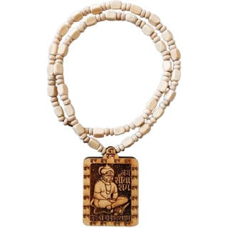 Bageshwar Dham Tulsi Mala Hanuman Ji Wood Locket 100% Original Beads Wood Chain Wood Necklace