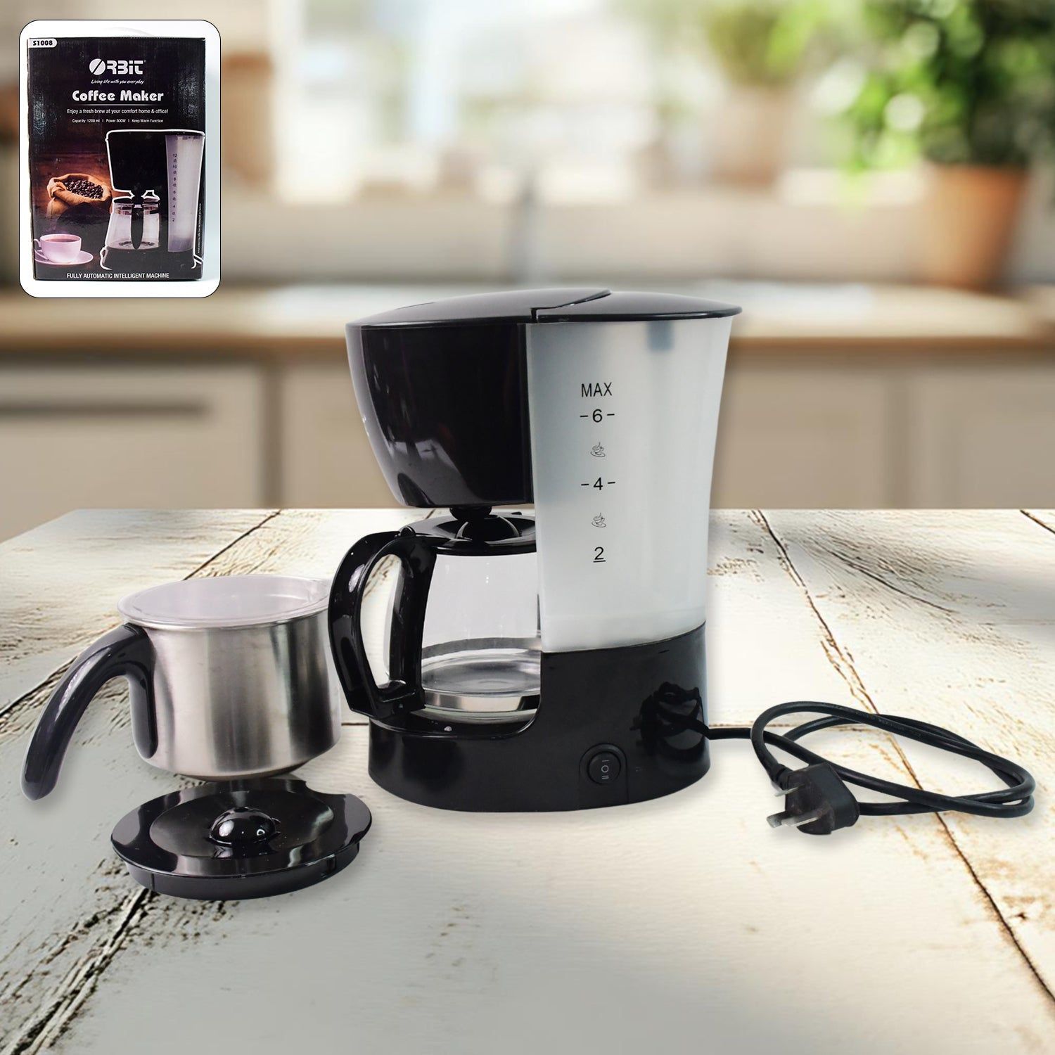 Orbit Automatic Drip Coffee Maker - 800w with 1200ML Capacity