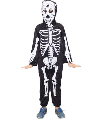 Kaku Fancy Dresses Skeleton Costume,California Cosplay Halloween Costume -Black, 3-4 Years, For Boys & Girls