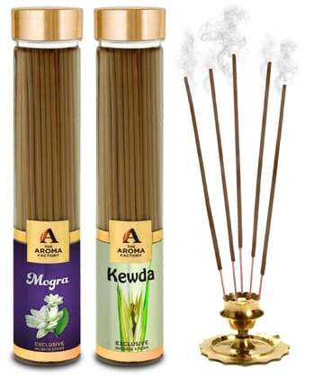 The Aroma Factory Organic Mogra & Kewda Agarbatti for Pooja,Luxury Incense Sticks,No Charcoal,100% Herbal Fragrance Agarbathi (Bottle Pack of 2x100g) The Aroma Factory Organic Mogra & Kewda Agarbatti for Pooja,Luxury Incense Sticks,No Charcoal,100% Herbal Fragrance Agarbathi (Bottle Pack of 2x100g)