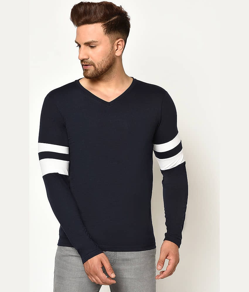Glito Pack of 1 Cotton Blend Regular Fit Men's T-Shirt ( Navy )