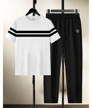 AUSK Black Cotton Blend Relaxed Fit Men's Tracksuit ( Pack of 1 )