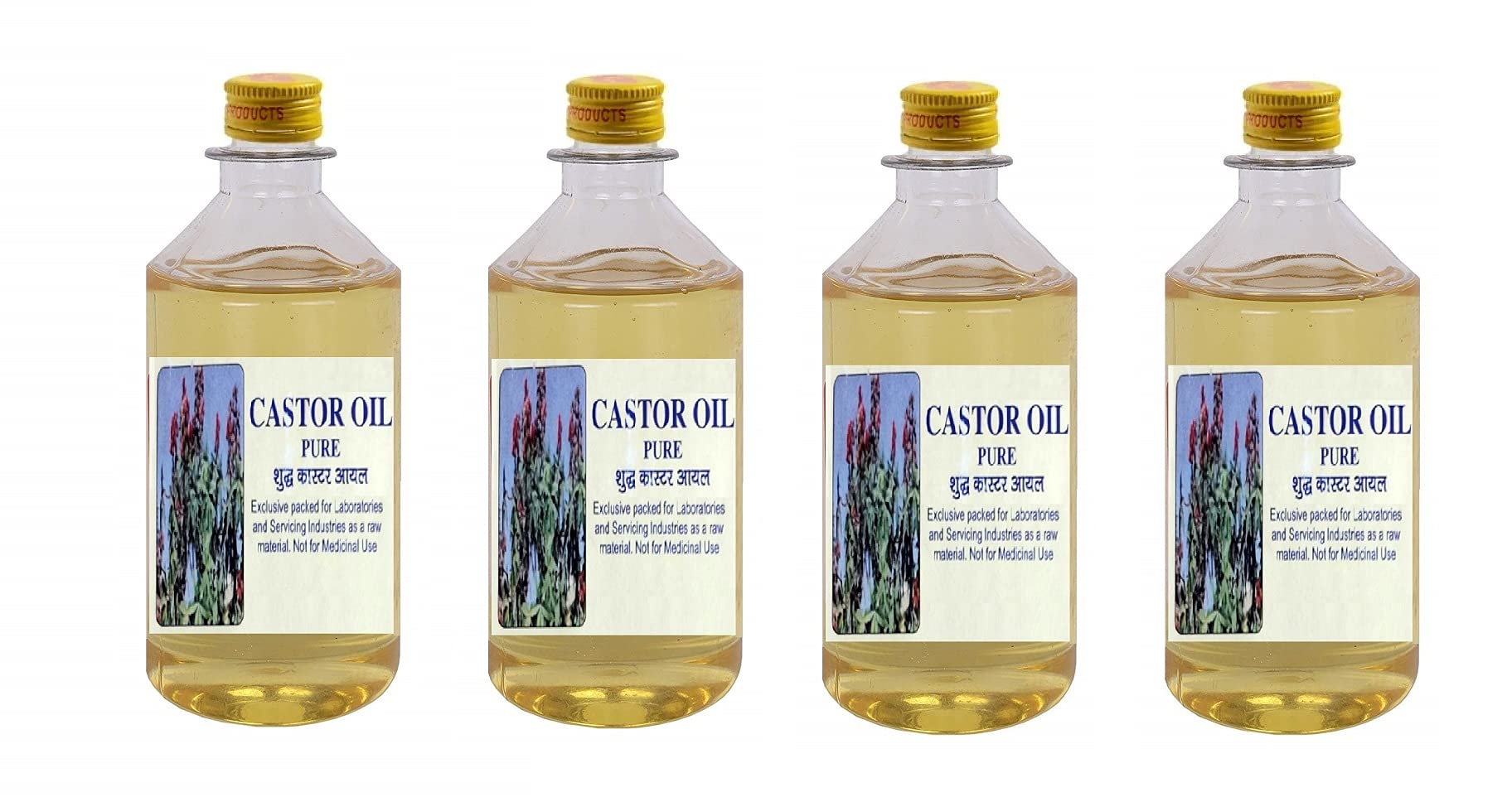 Elecsera 100% pure Castor Oil For Health, Hair & Skin Care 100 ml Pack of 4 Hair Oil (400 ml)