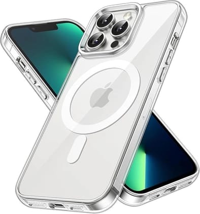 iPhone 13 Pro Max Cover |Magnetic Transparent Case | Shock Proof Design & Camera Protection | Wireless Charging case for iPhone 13 Pro Max | Sleek Crystal Clear Cover