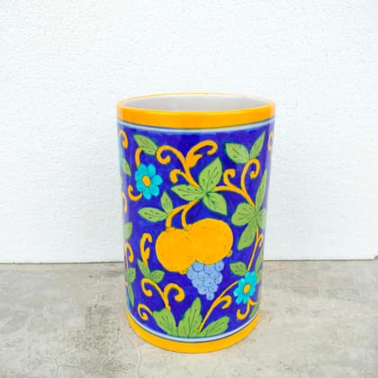 Handmade Blue Pottery blue yellow Vase/ Flowerpot/ Decorative planter/ Garden planter- 8 Inch. Handmade Blue Pottery blue yellow Vase/ Flowerpot/ Decorative planter/ Garden planter- 8 Inch.
