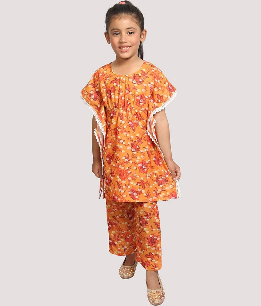 Addyvero Pack of 1 Girls Polyester Kurti With Palazzo ( Yellow )