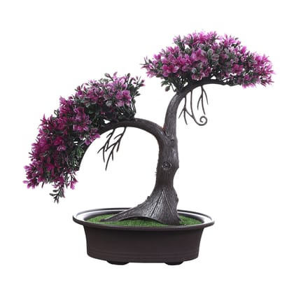 FOLIYAJ Artificial Shoe Horn Shaped Bonsai Tree with Magenta Leaves with Pot|Bonsai Tree|Artificial Flower|with Pot|Home D�cor for Living Room Home Office Shop|House|Gift|Decoration FOLIYAJ Artificial Shoe Horn Shaped Bonsai Tree with Magenta Leaves with Pot|Bonsai Tree|Artificial Flower|with Pot|Home D�cor for Living Room Home Office Shop|House|Gift|Decoration