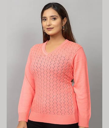 MISDYNAMIC Acrylic V Neck Women's Pullovers - Beige ( Single )