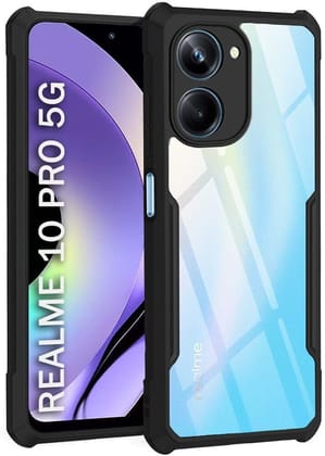 PLUGTECH Slim Shockproof Case | Matte Black Soft | Drop Protection | Precise Cutouts | Premium Mobile Cover for Realme 10 Pro