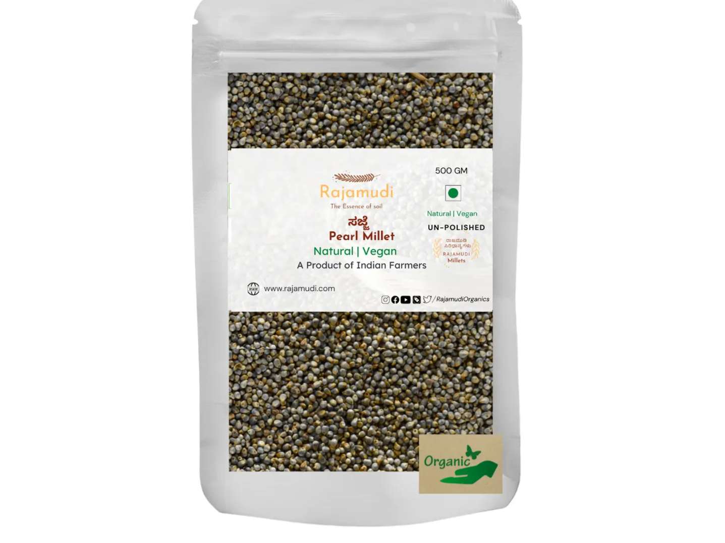 Rajamudi Organics Pearl Millet - 500 Gram