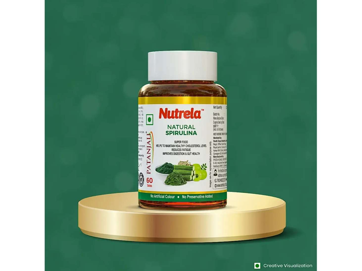 Nutrela Natural Spirulina Tablets for Men & Women by Patanjali (60 tablets)