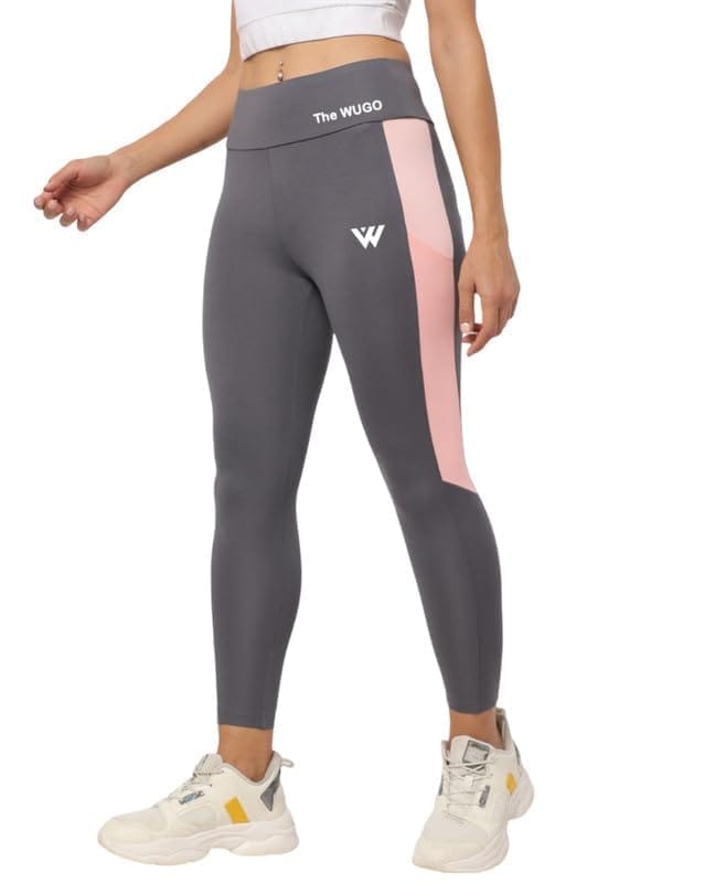 Women's Polyster Solid Sport Leggings (Grey, M)-PID47677