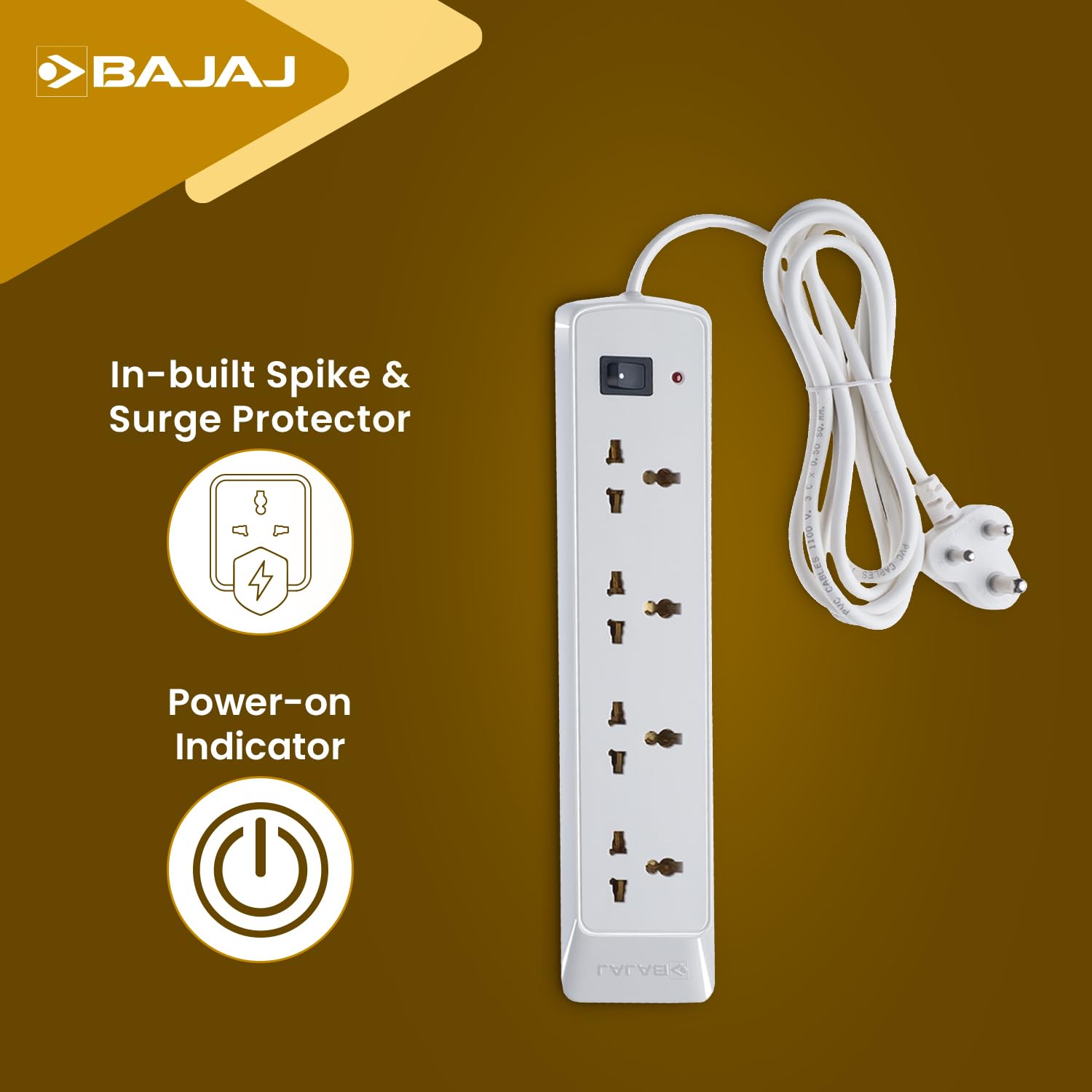 Bajaj 4-Way Spile & Surge Guard 5-metre Long Cable