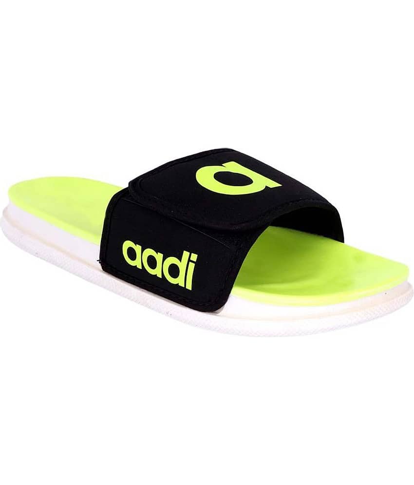 Aadi Green Leather Slippers