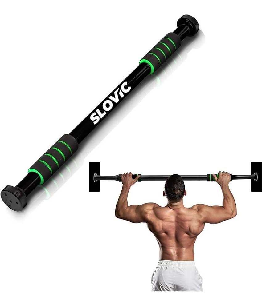 SLOVIC Pull-Up Bar for Home Workout | Non-Slip Carbon Steel Bar (Load Capacity: 100 Kg) Pull-up Bar (Black)