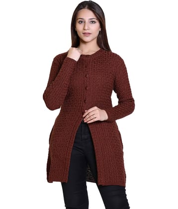 Ogarti Woollen Brown Buttoned Cardigans - Single