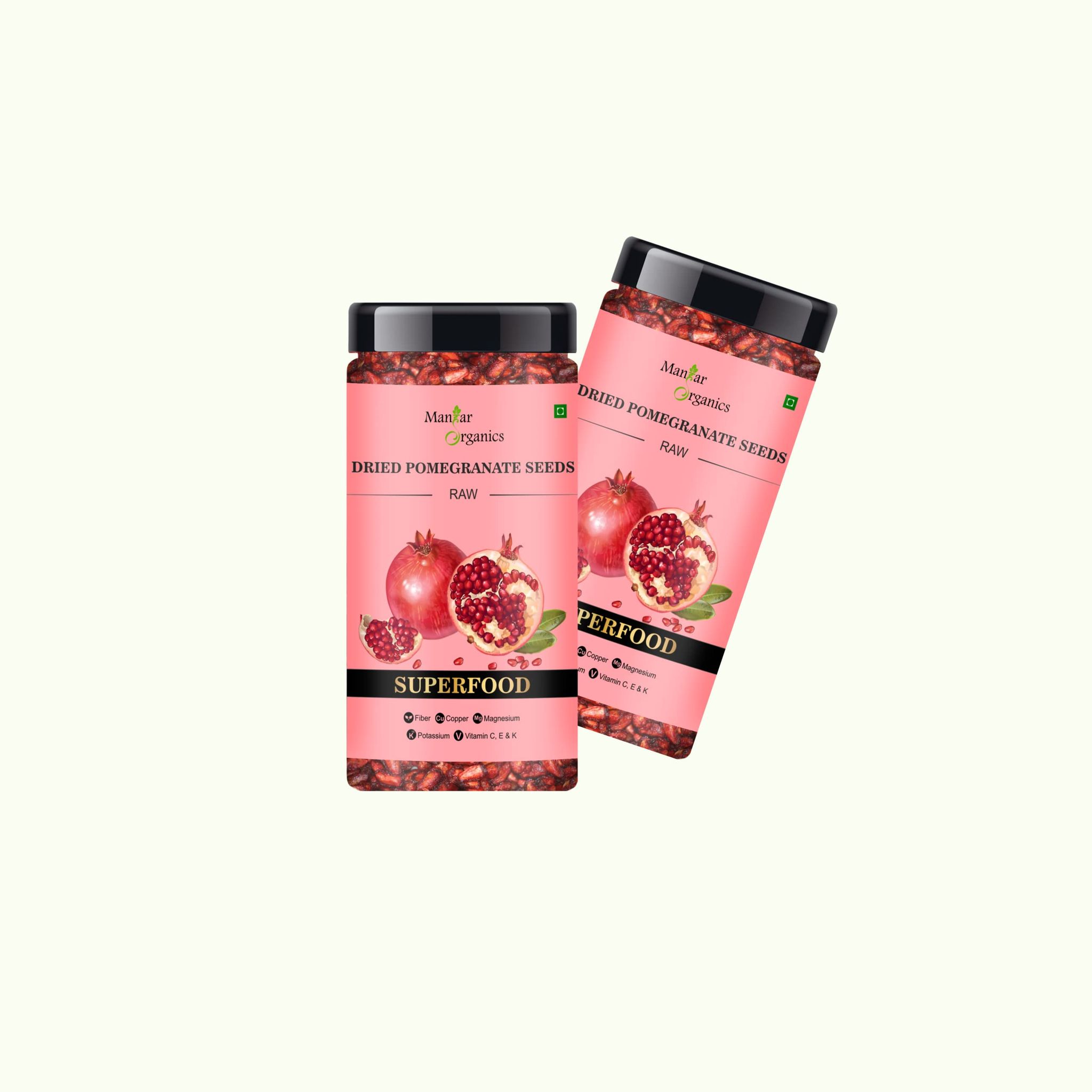 ManHar Organics Dried Pomegranate Seeds 250gm Jar (Anardana/ Anar Beej) for Cooking / Immunity Booster / Beauty (pomegranate)