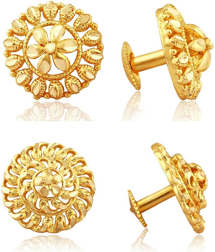 Vighnaharta Traditional South Trend Alloy 1gm Gold Plated Earring Combo set.