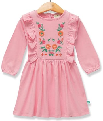 Juscubs Pack of 1 Baby Girls Cotton Dress ( Pink )