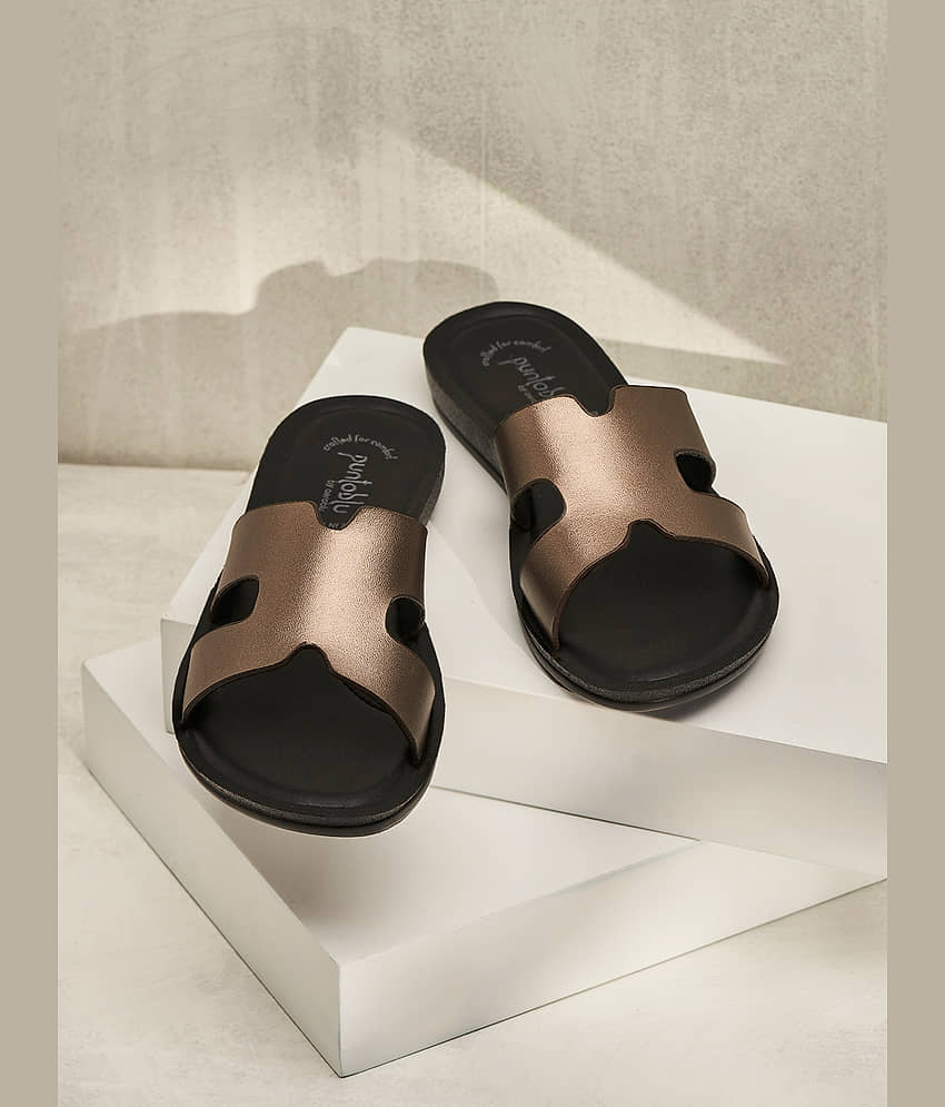 Puntoblu PU2847-G.METAL Gray Women's Open Toe Flats