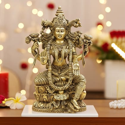 Brass Laxmi Mata Idol for Prosperity & Vastu, Height : 15 Inch (BSMAS1891 L)