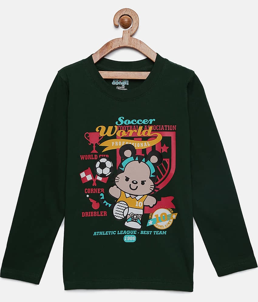 Dongli Pack of 1 Boys Cotton T-Shirt ( Multi Color )