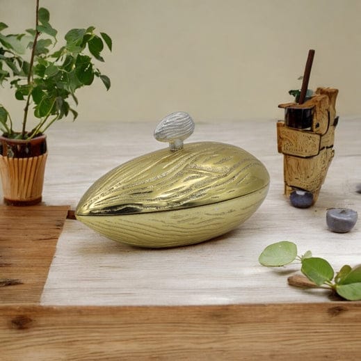 Almond Shaped Decorative Bowl - Golden