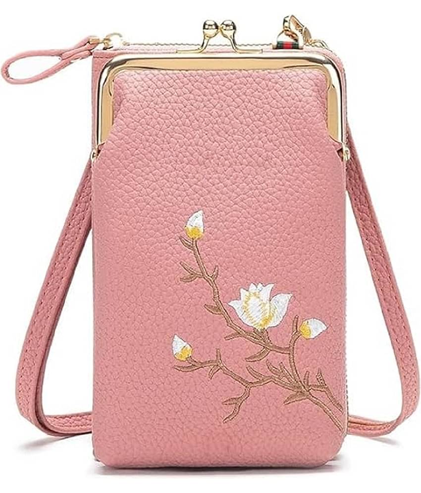 RAMDEV ENTERPRISE Faux Leather Pink Women's Money Clip ( Pack of 1 )