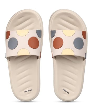 SLIPOVER Slides (Women Polkadot) Slippers for Women Stylish|Comfortable|Soft|Lightweight|Anti-Skid|Slides|Lab tested|Casual|EVA Slippers|Chappals|Slides|Sandals, Womens|Girls