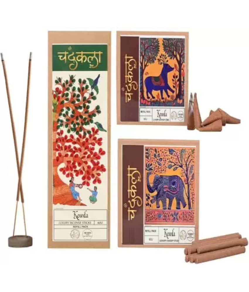 Chandrakala Dhoop,Incense Stick Kewda 60 Pieces ( Pack of 3 )