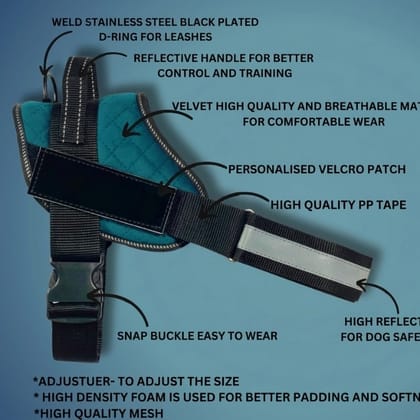 Pawshoo Premium Velvet Dog No Pull Harness Small - 1 unit