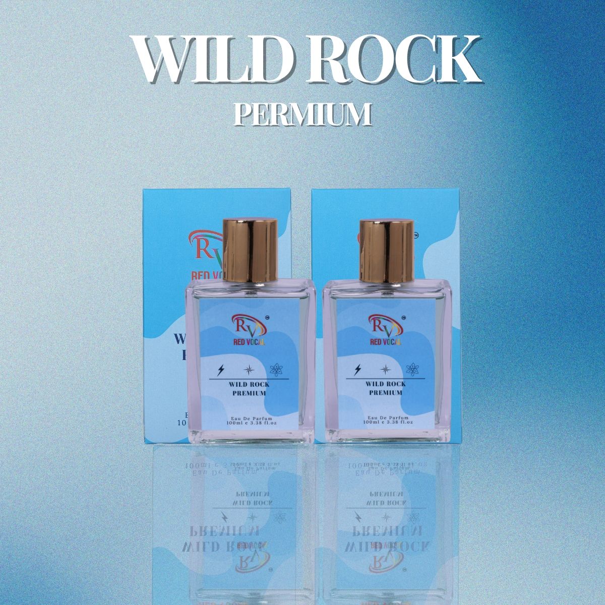 Red Vocal Wild Rock Premium Eau De Parfum 100ml For Men Long Lasting Perfume Set of 2Pcs 100ml Each