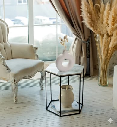 Xotic essentials Donut Ceramic Vase - Home Decor, Donut & Pampas Grass Vase, Multicolor.