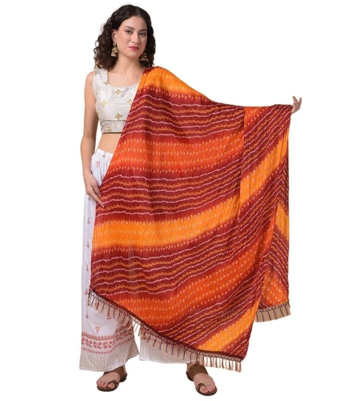 Women's Chanderi Printed Dupatta (Multicolor)-PID47071
