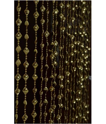 PINDIA Beaded Semi-Transparent Eyelet Curtain 7 ft Single - Off White