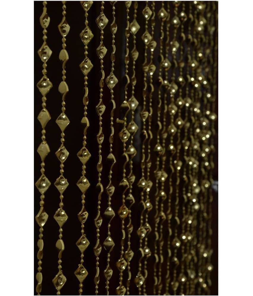 PINDIA Beaded Semi-Transparent Eyelet Curtain 7 ft Single - Off White