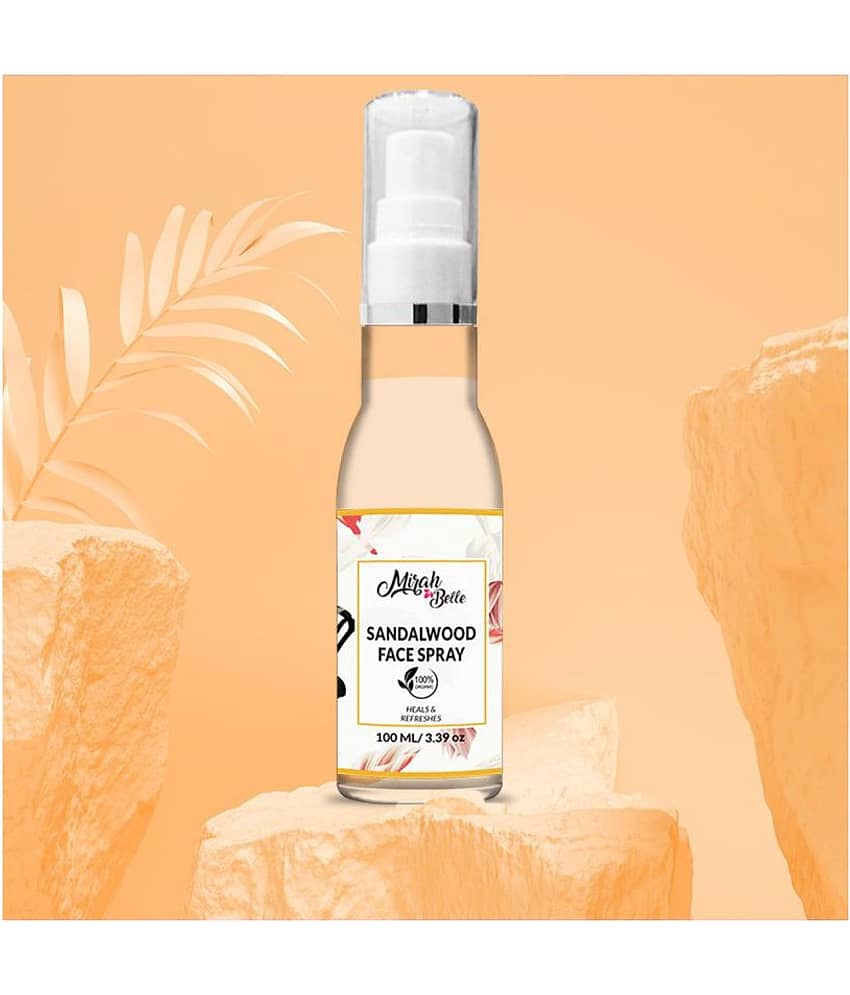 Mirah Belle Sandalwood Healing Face Spray (Alcohol Free),100 ml,Organic Skin Freshener 100 mL