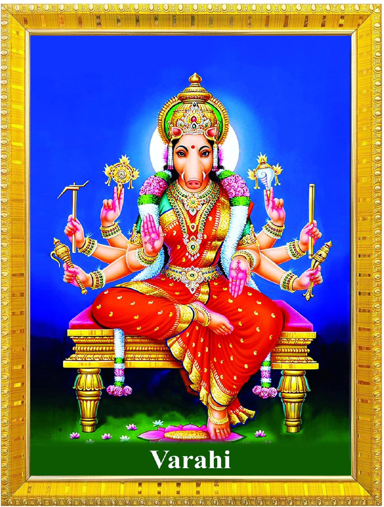 NOKKES Varahi Laxmi Devi Photo Frames Religious Photo frame 5X7 Inch Photo Frame_W16