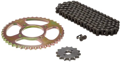 Uno Minda CH-2012 Quadra Rivet Chain & Alloy Steel Hardened Sprockets Chain & Sprocket Kit - R428H SIZE-112L / 14T / 41T(4H) for TVS Victor GLX