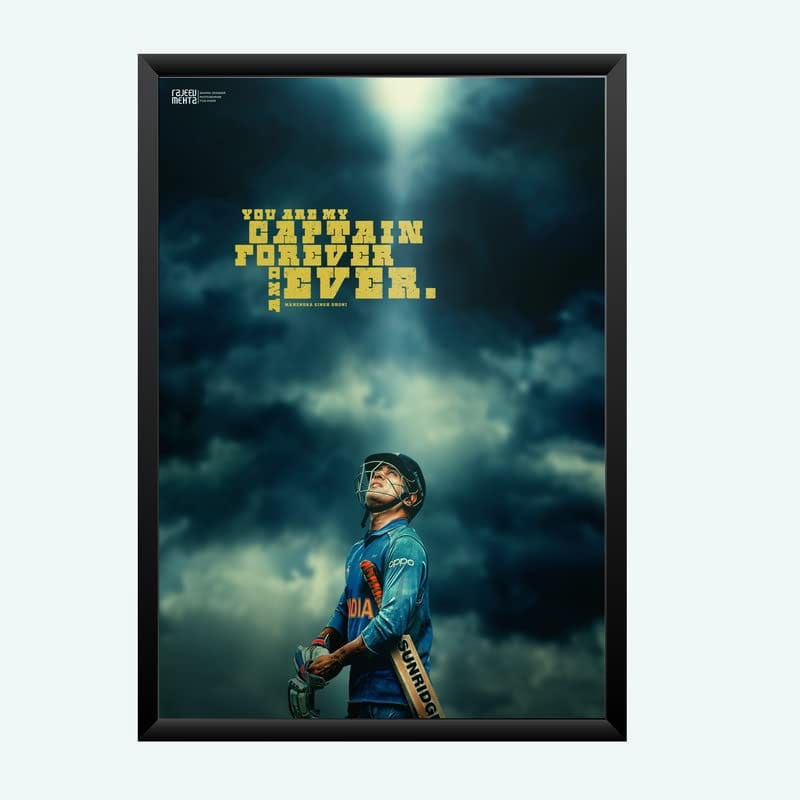 Nokkes Cricket IPL M.S Dhoni CSK Chennai Super King Team Photo Frame 8X12 Inch Size Photo Frame Photo Home Office_msd41