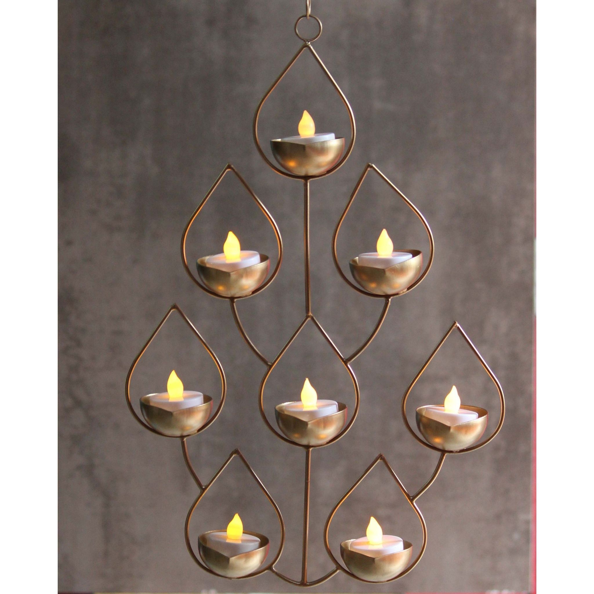 Iron Showpiece Candle Holder 7 Pieces ,Diwali Gift Item (IMAS155 A)