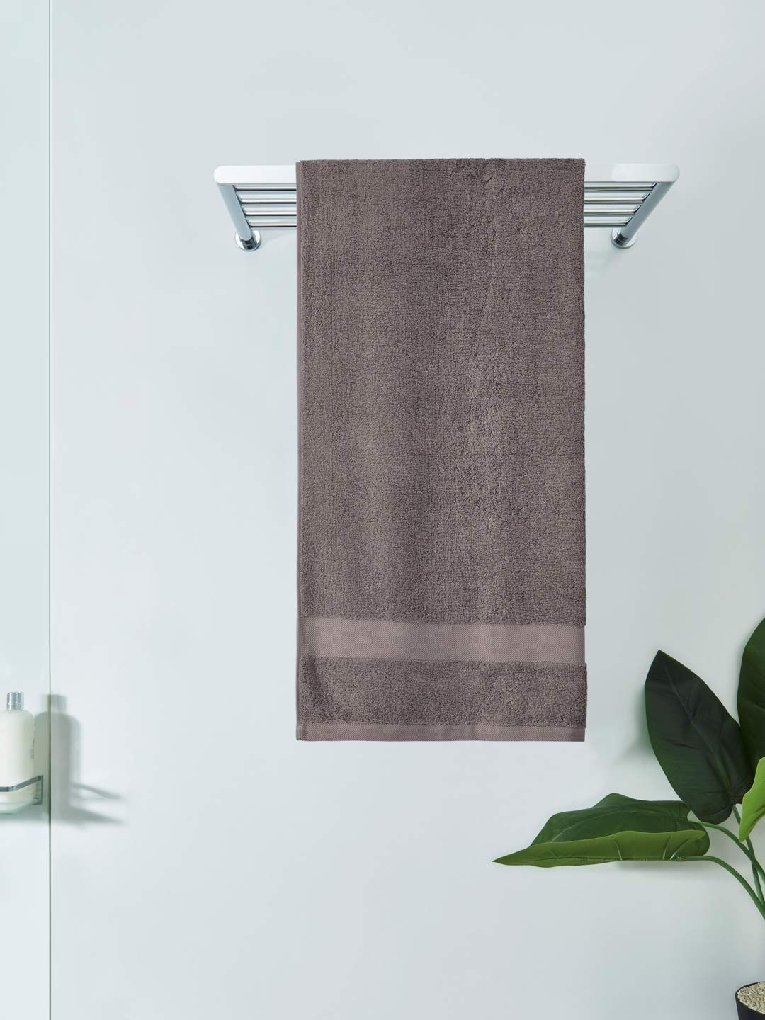 DDECOR - Vital Collection 100% Cotton Bomboo Plains And Textures Pattern  Bath Towel |75 CM X 150 CM| - Grey