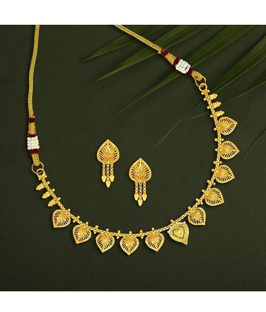 LUV FASHION White Brass Necklace Set ( Pack of 1 )