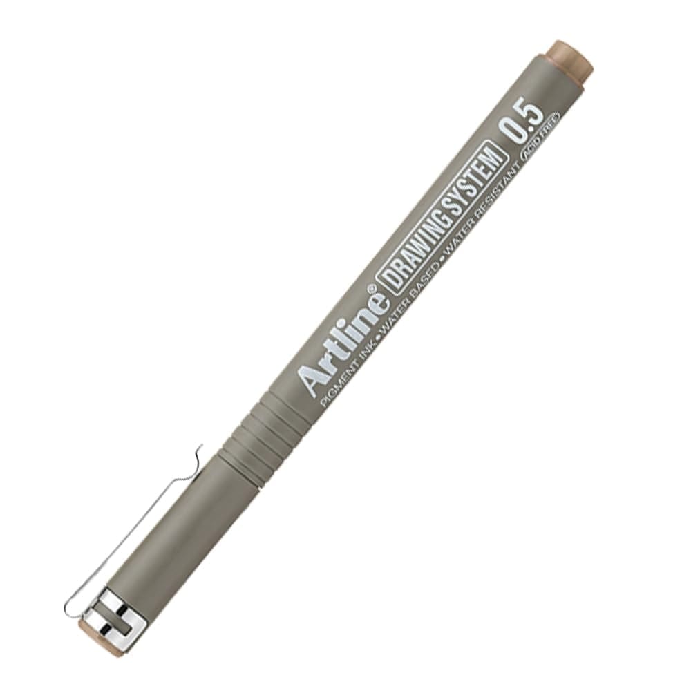 Artline Drawing System Pen 0.5 Marker Pale Brown Colour Pack of 12 | Explore Various Drawing Techniques for Artists & Designers