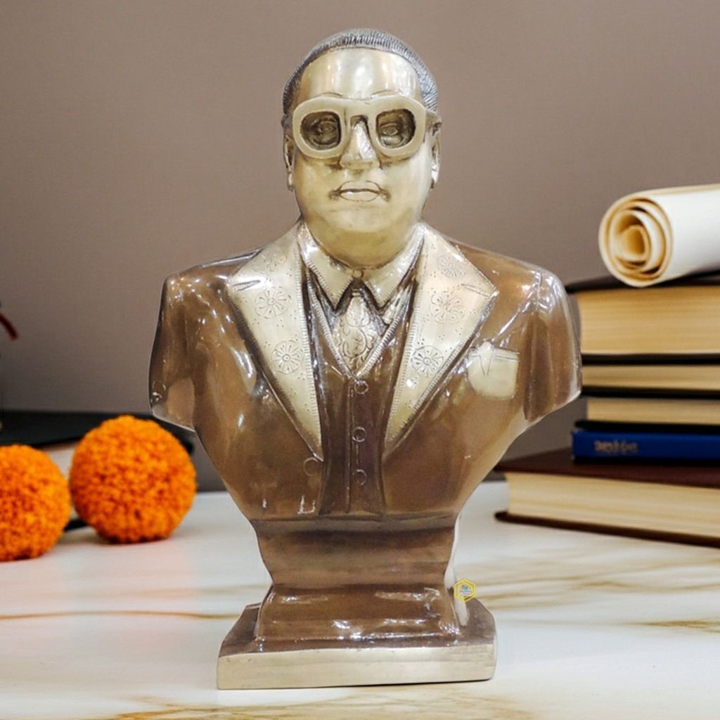 Brass Showpiece Ambedker Ji Statue - Handcrafted Indian Art Decor, Height : 17 Inch (BSMAS534 M)