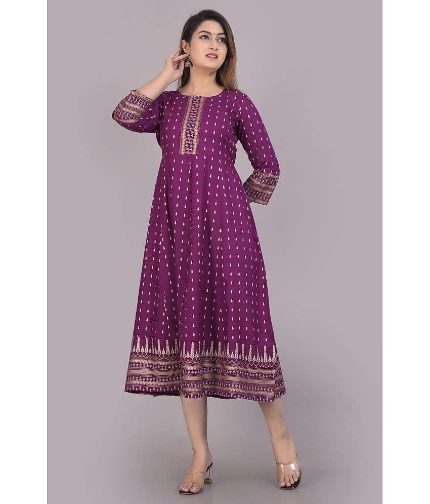 SIPET - Blue Rayon Women's Tiered Flared Kurti ( Pack of 1 )