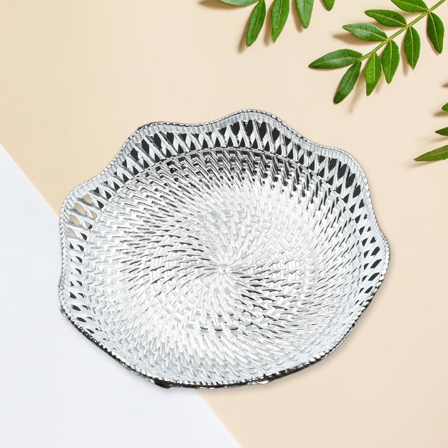 Round Traditional Multipurpose Mukhwas Serving Tray – Decorative Platters (1 Pc) | Assorted Colour