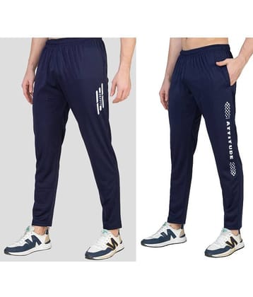 Zeffit - Navy Blue Lycra Men's Trackpants ( Pack of 2 )