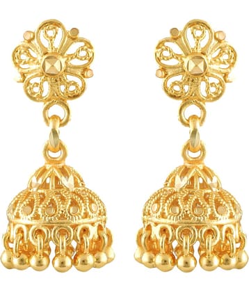 Vighnaharta - Golden Jhumki Earrings ( Pack of 1 )